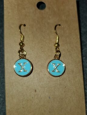 7/$10 X Initial Earrings, New